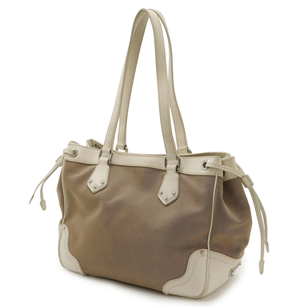 Prada shoulder white jacquard Hobo tote Brown Beige bag Cream Tan Cream